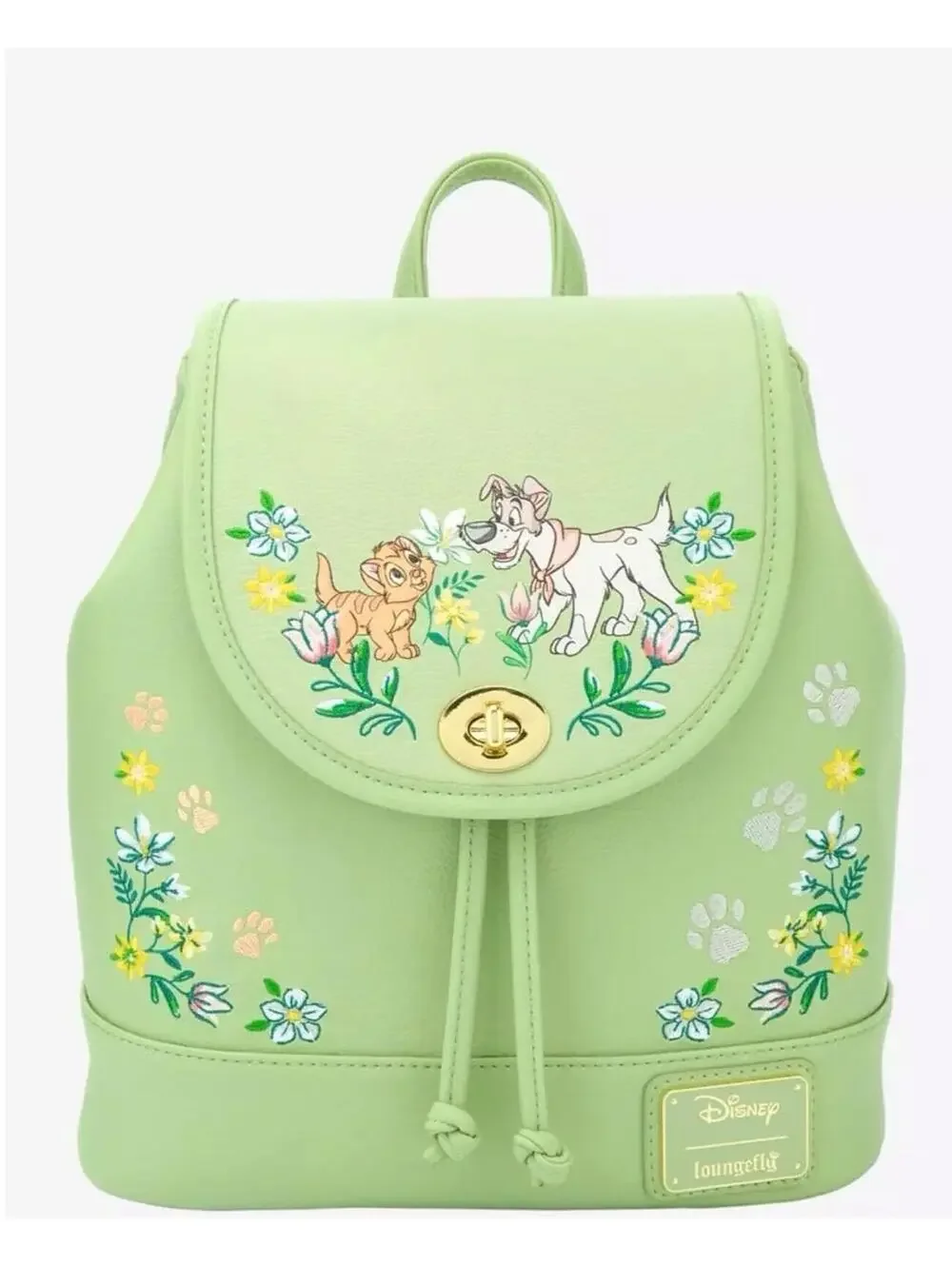 Loungefly Disney Oliver & Company Floral Drawstring Mini Backpack